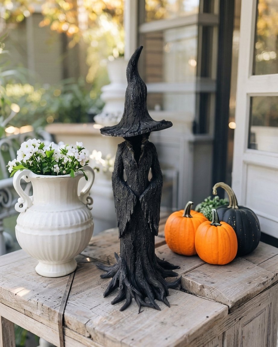 Handcrafted Witch Figurine – Decorative Resin Sculpture for Home and Garden