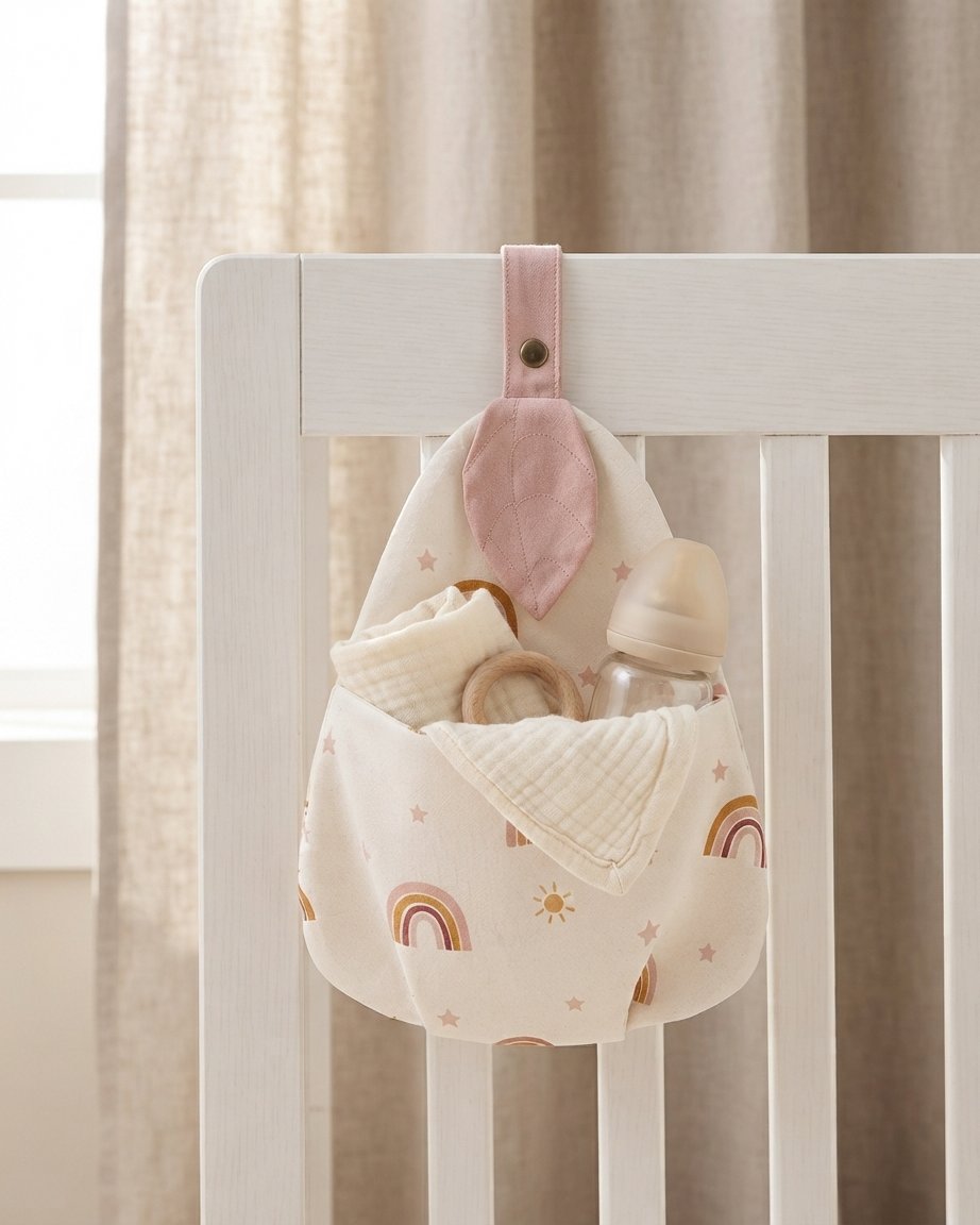 Hanging Nappy Caddy Nursery Organiser with Front Pocket