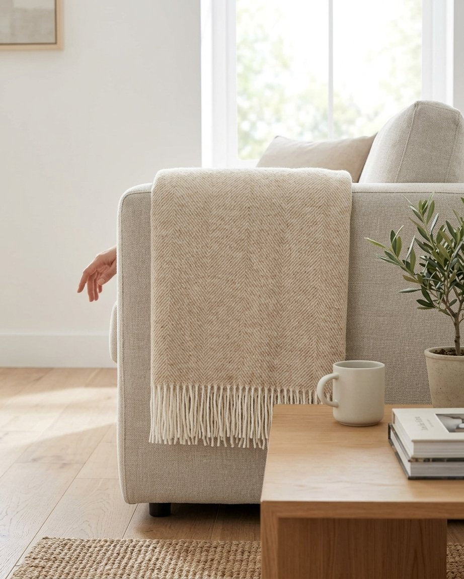 Herringbone Pure Wool Throw in Four Colours