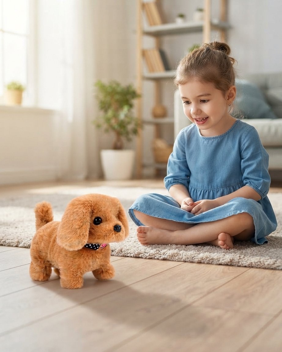 Interactive Walking Plush Puppy Toy with Barking Sound