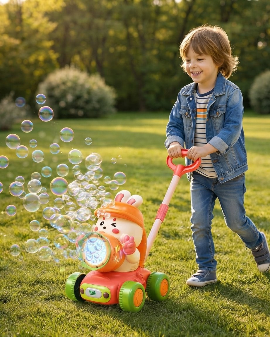 Kids Electric Bubble Push Toy with LED Lights
