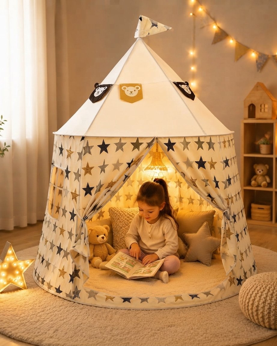 Kids Indoor Play Tent with Star Pattern