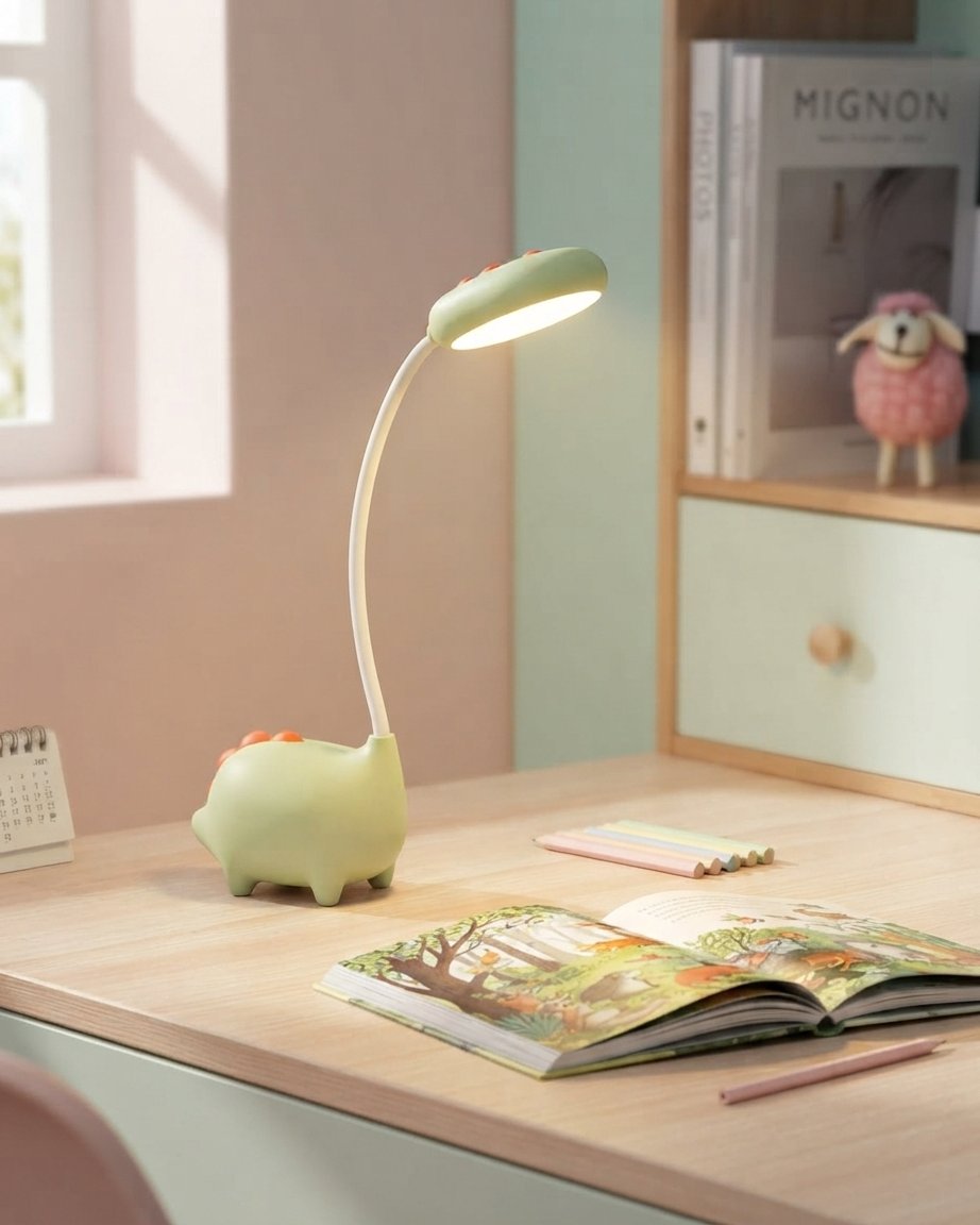 Kids' LED Dinosaur Desk Lamp, Rechargeable & Dimmable