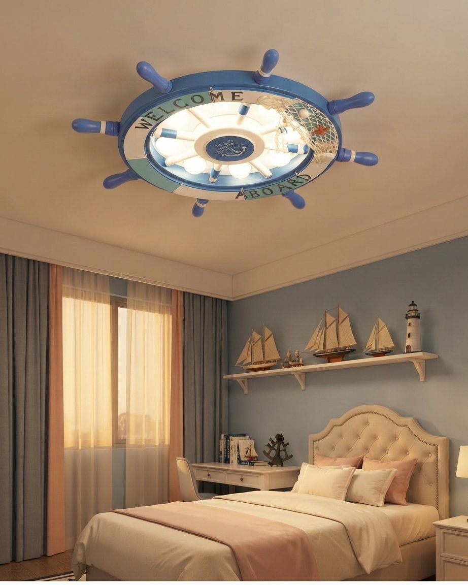 Kids' Rudder LED Ceiling Light – Blue or Pink