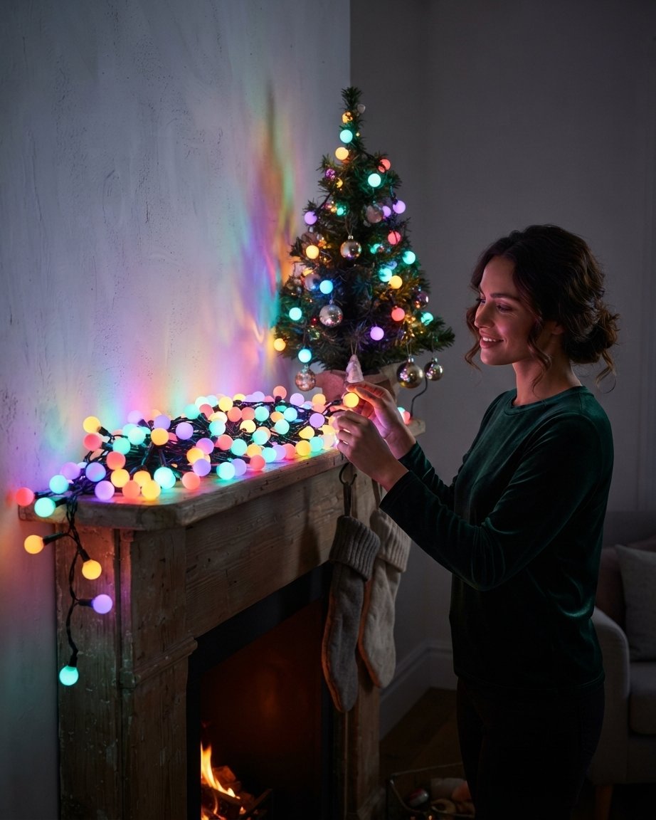 LED Ball String Lights, 8 Modes, Indoor & Outdoor Use