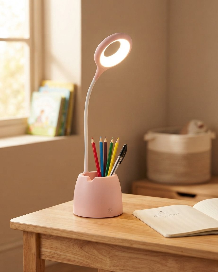 LED Desk Lamp with Pen Pot and Phone Holder