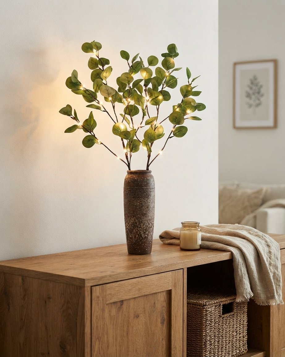LED Light-Up Decorative Branch with Warm White Fairy Lights