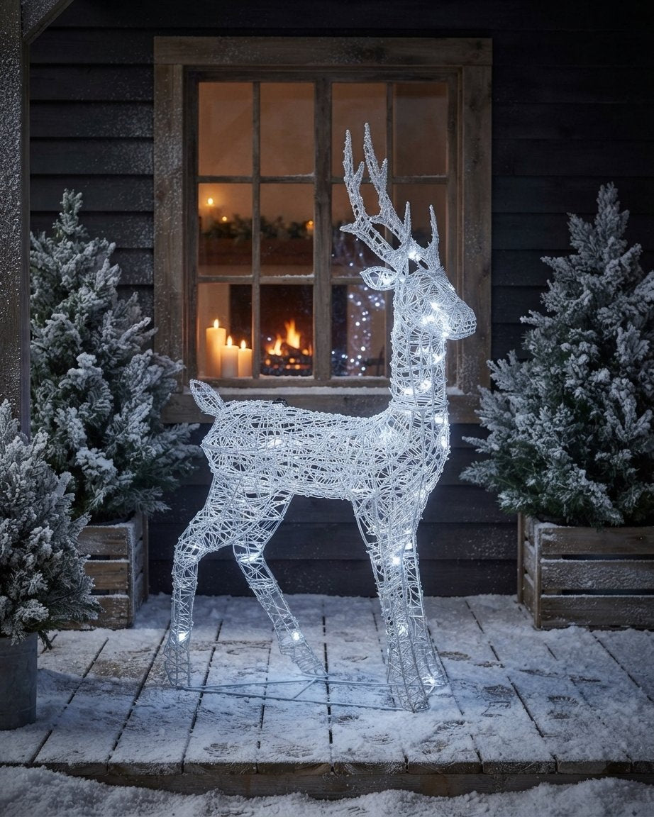 LED Reindeer Figure with 240 Cool White Lights, 4 ft
