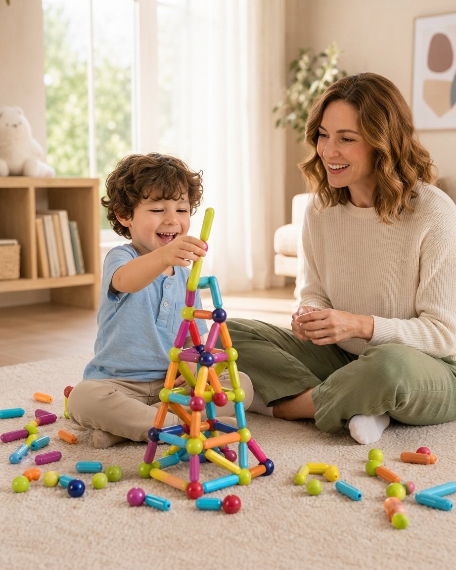 Magnetic Construction Set with Rods and Balls, 38–88 pcs