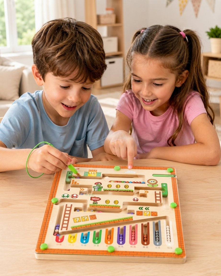 Magnetic Maze Board for Kids – Colour Sorting Game