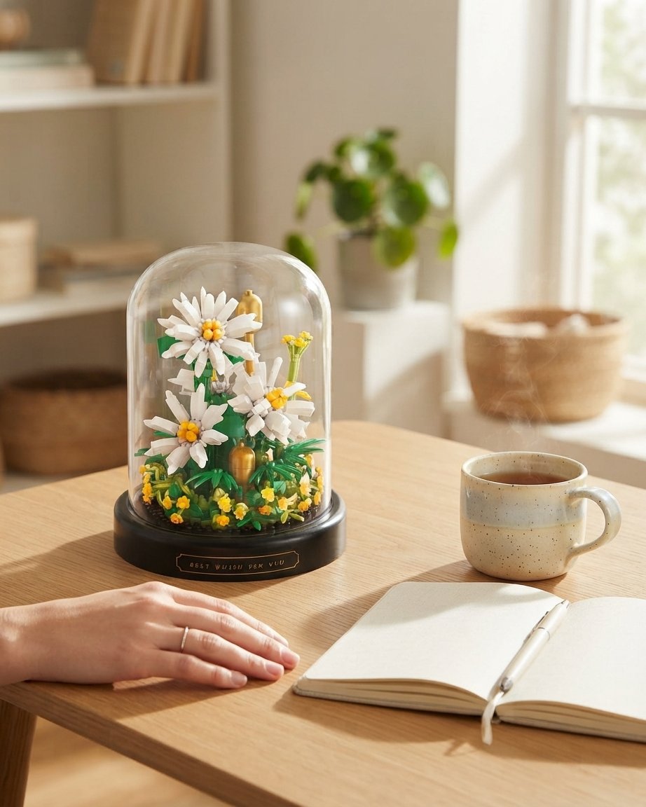Micro Flower Building Block Set with Display Dome