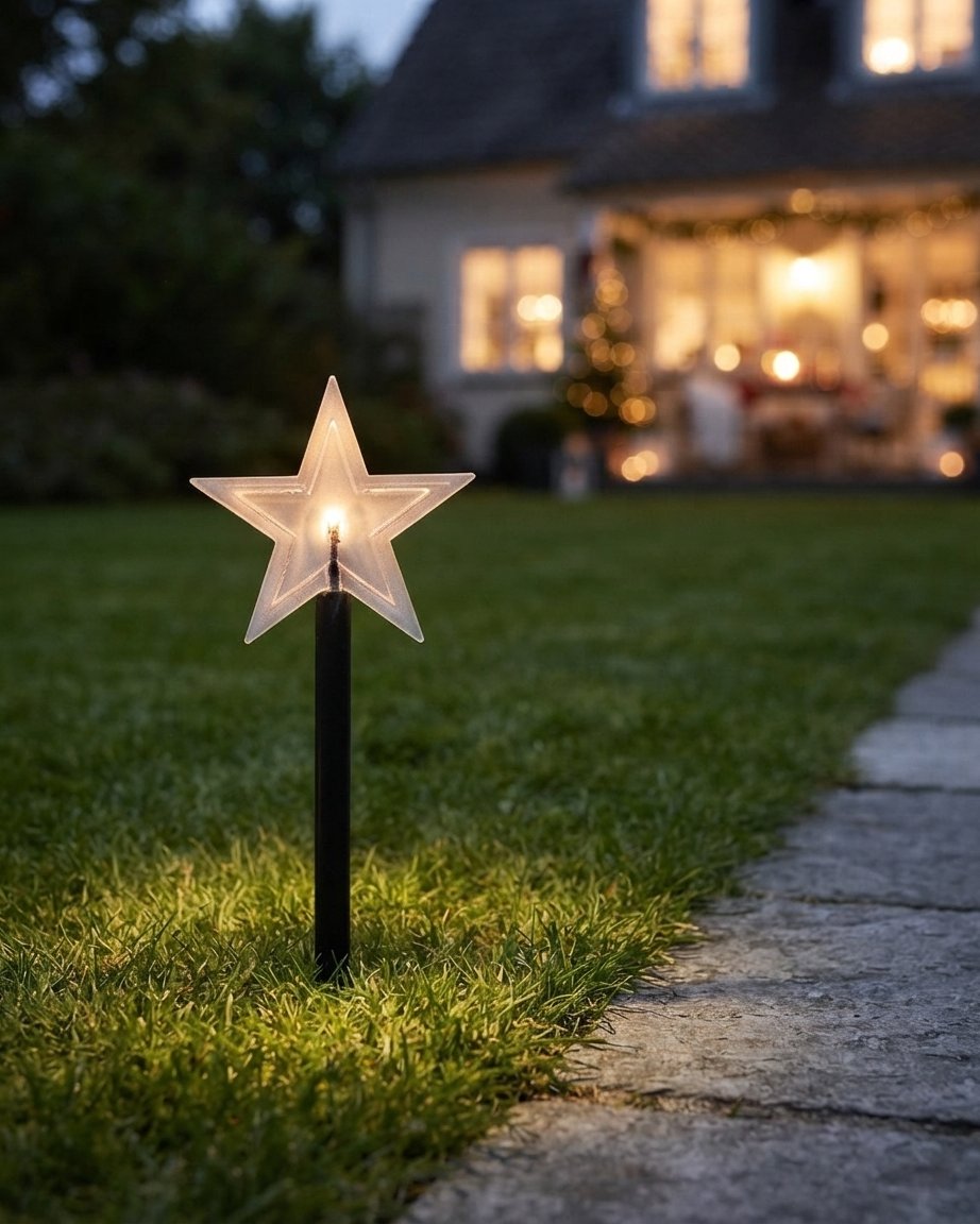 Outdoor LED Garden Stake Lights, Christmas Shapes, Set of 5