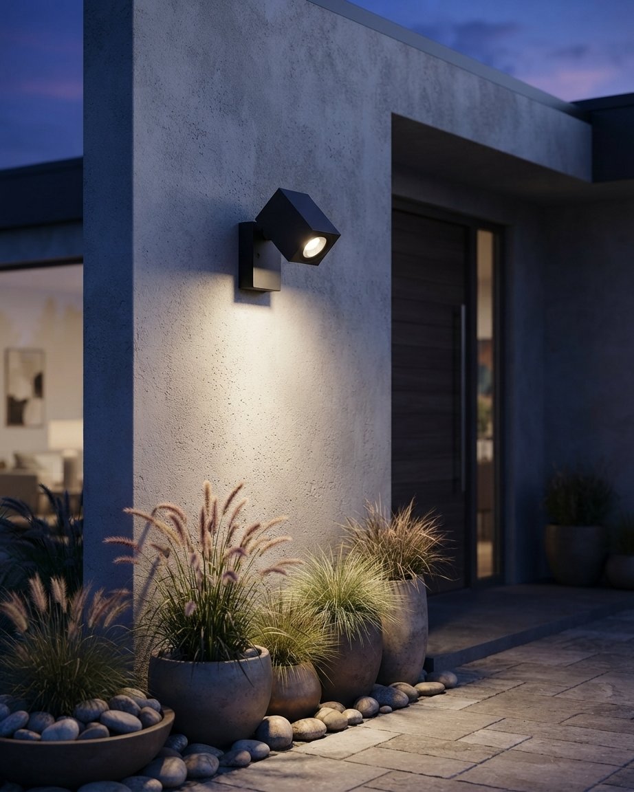 Outdoor Wall Spotlight, Adjustable Aluminium, IP65, 5W LED