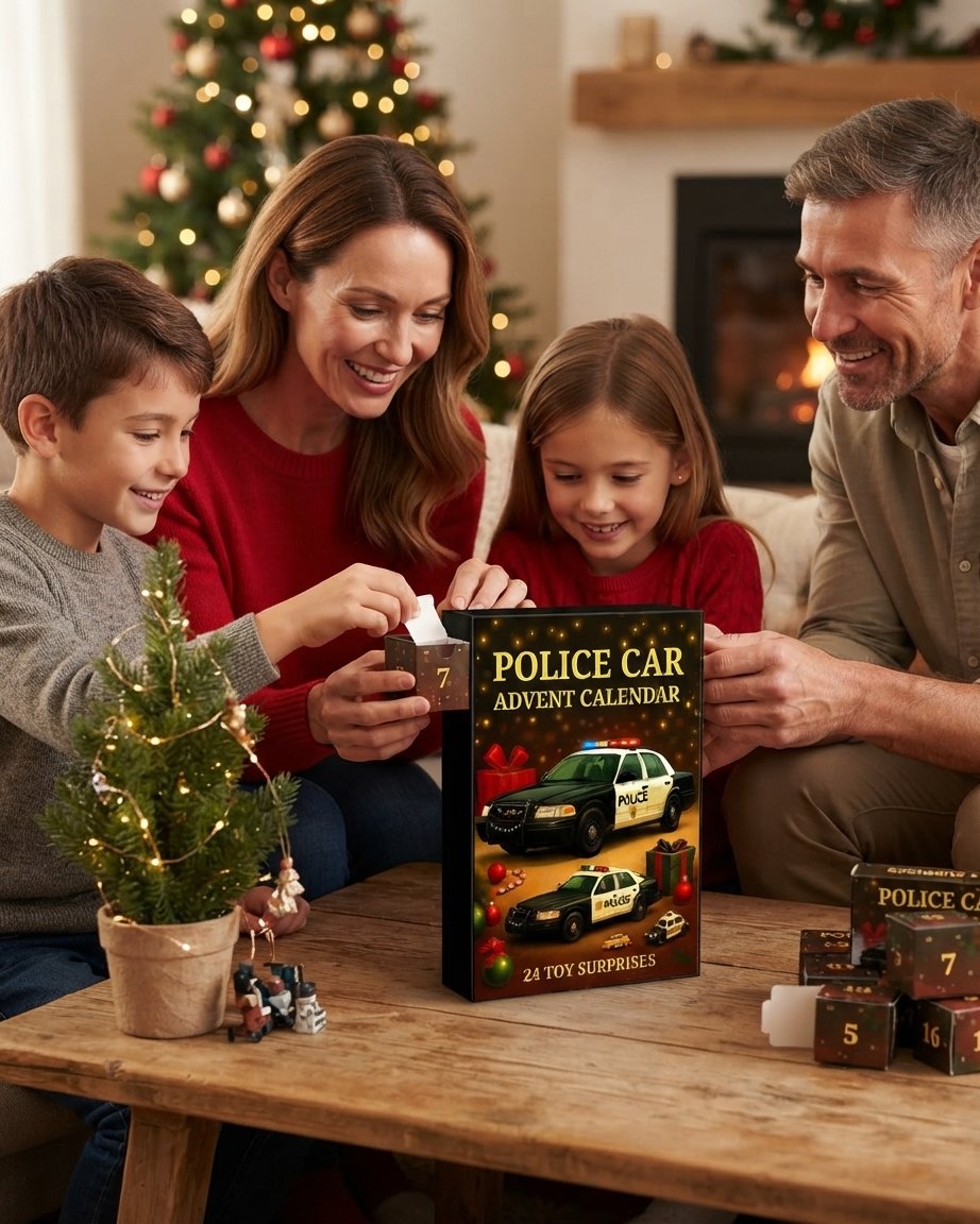 Police Car Advent Calendar with 24 Mini Vehicle Surprises