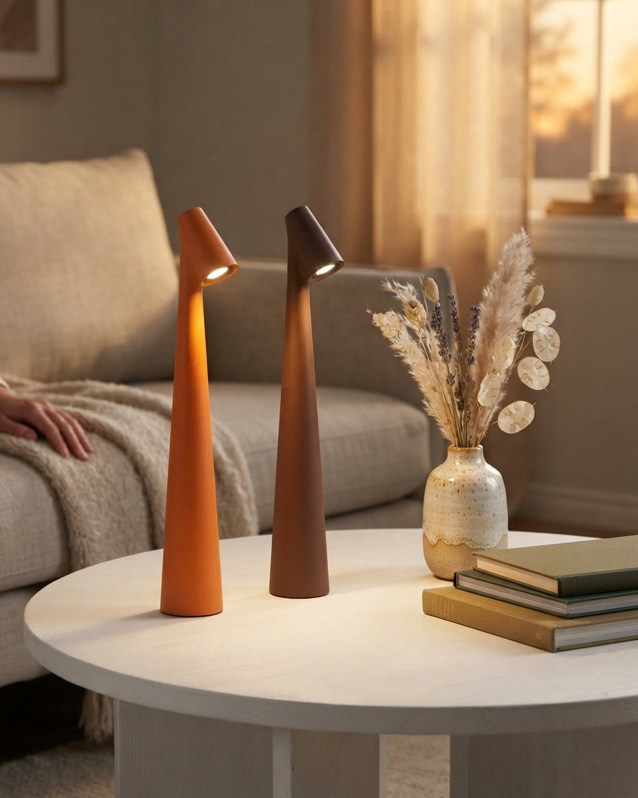Rechargeable Touch-Dimming LED Table Lamp, Slim Design