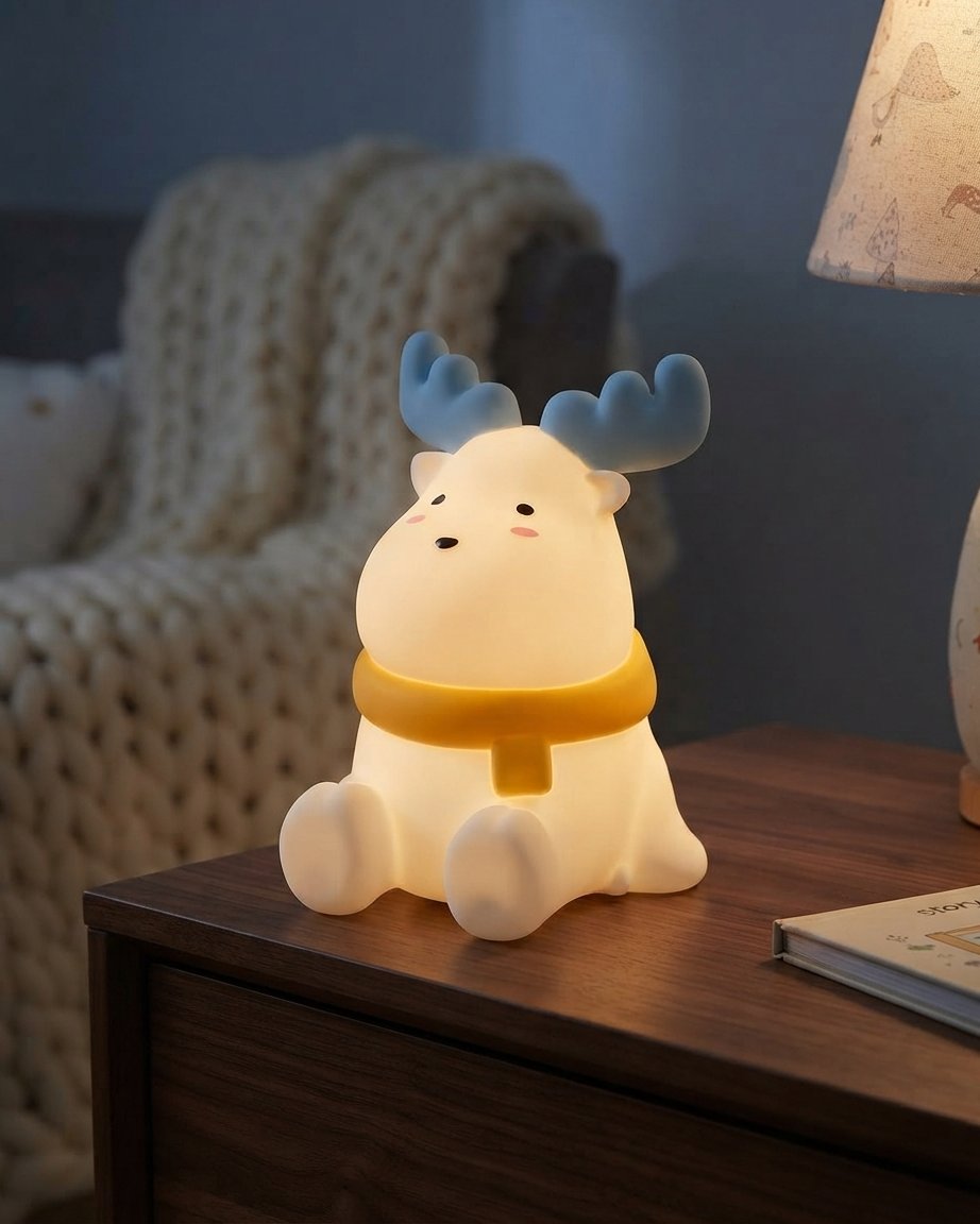 Reindeer Silicone Night Light, USB Rechargeable LED Lamp
