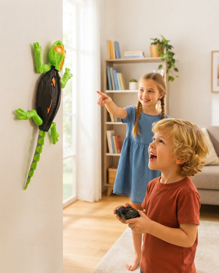 Remote Control Wall-Climbing Lizard Toy with LED Eyes