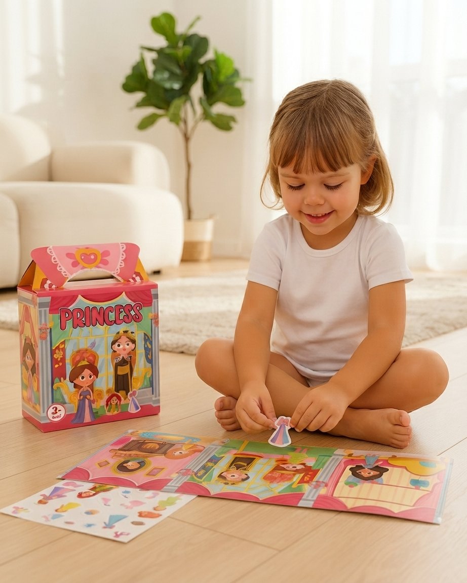 Reusable Montessori Sticker Book for Kids – 6 Themes