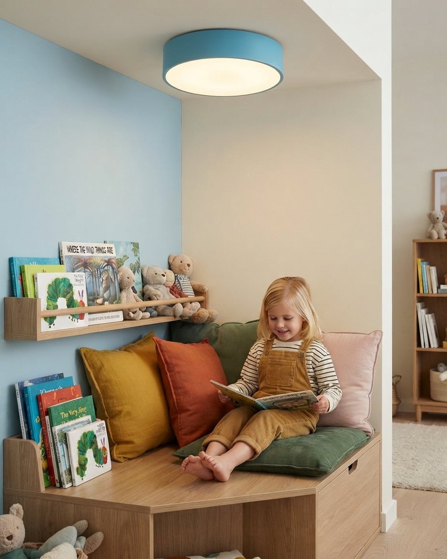 Round LED Ceiling Light for Kids' Rooms, 30 cm