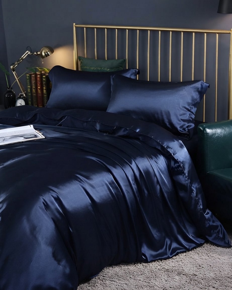 Satin Silk-Blend Duvet Cover Set with Pillowcases