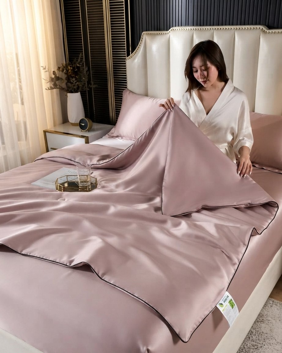 Satin Silk-Feel Duvet – Breathable All-Season Comforter