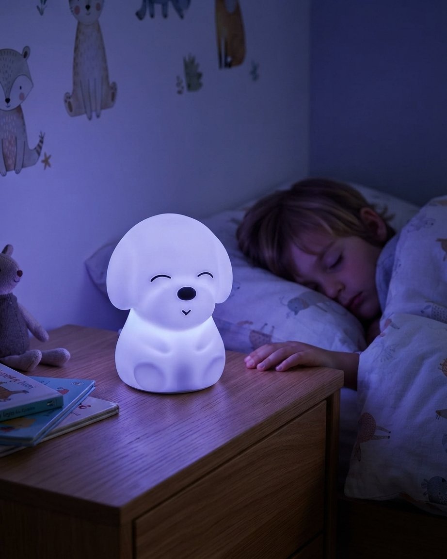 Silicone Dog Night Light with Touch & Colour Control