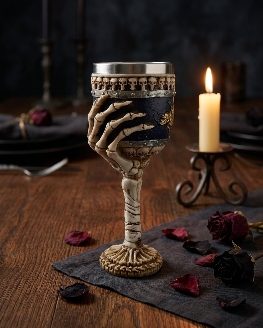 Skeleton Hand Skull Goblet with Stainless Steel Inner Cup