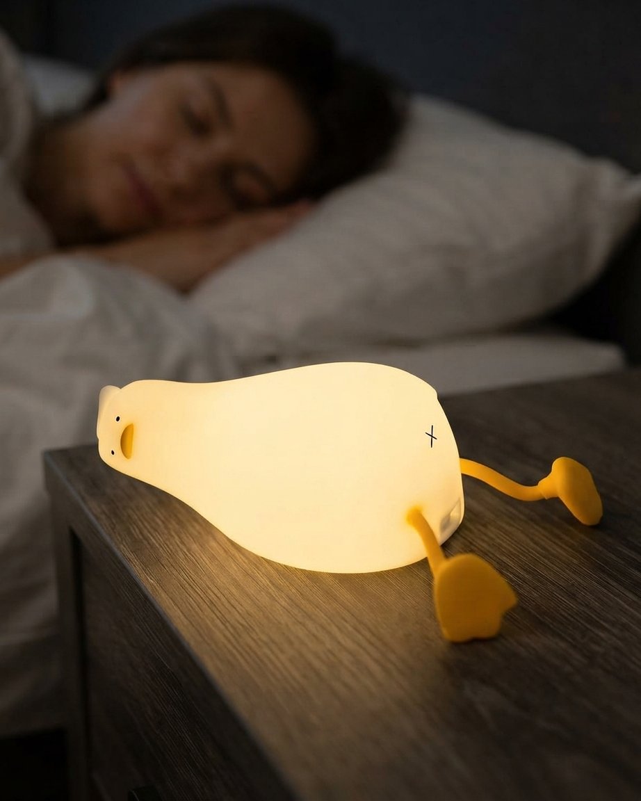 Sleeping Duck Silicone Night Light with Warm Glow