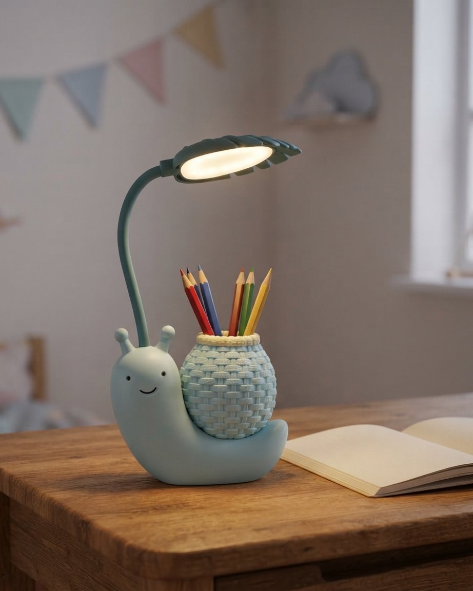 Snail LED Desk Lamp with Pen Holder for Kids