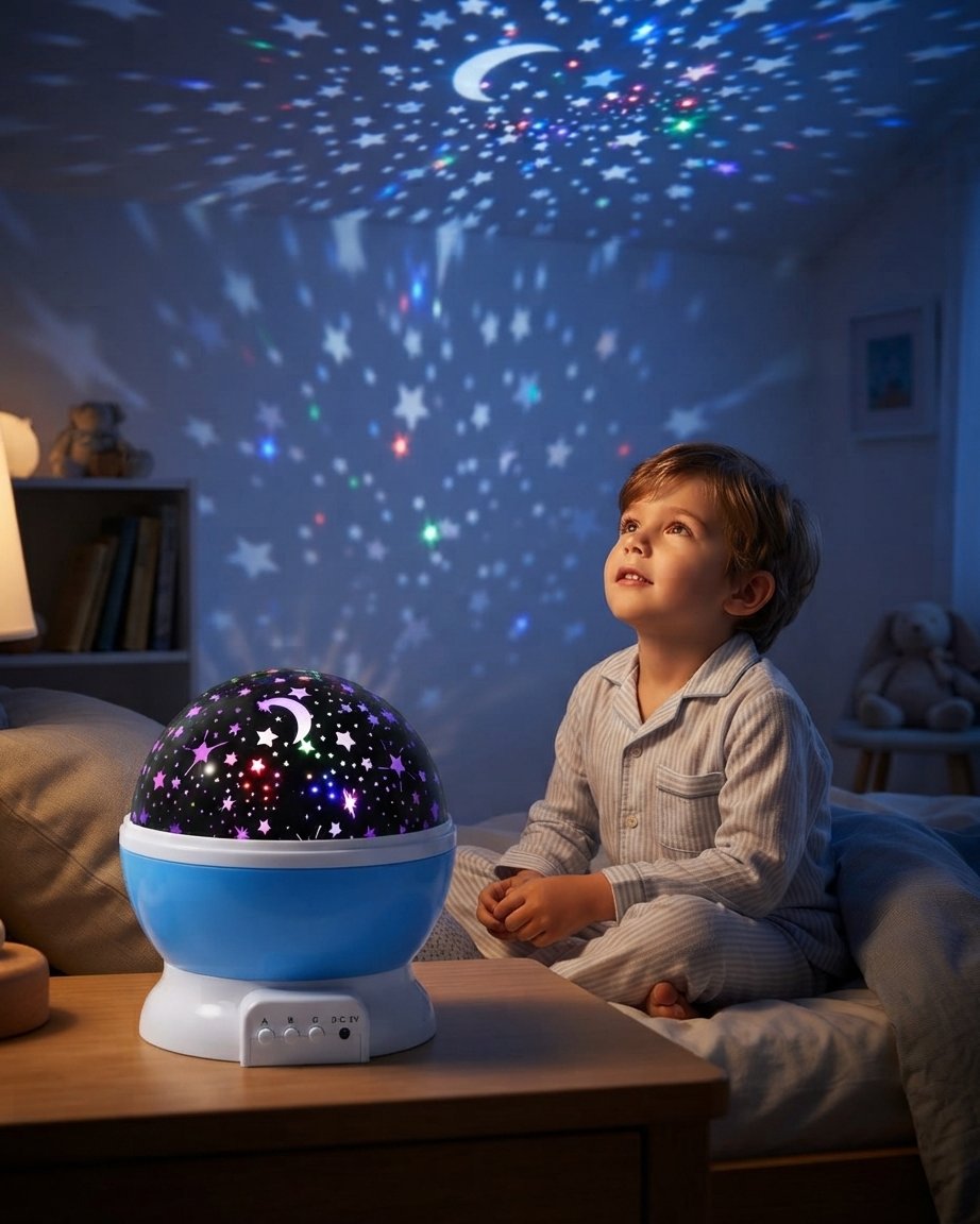 Star Projector Night Light with Rotating LED Colours