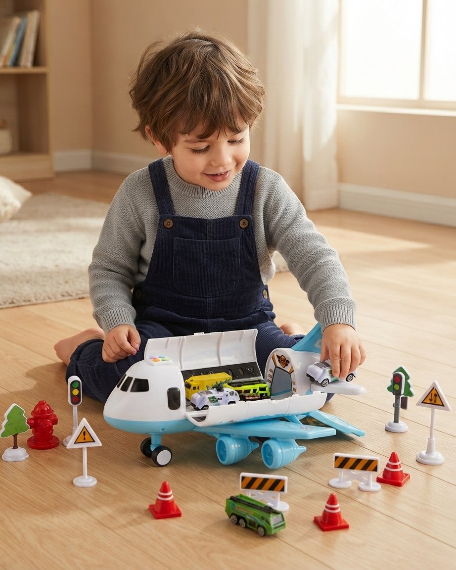 Toy Aeroplane Playset with Vehicles & Accessories