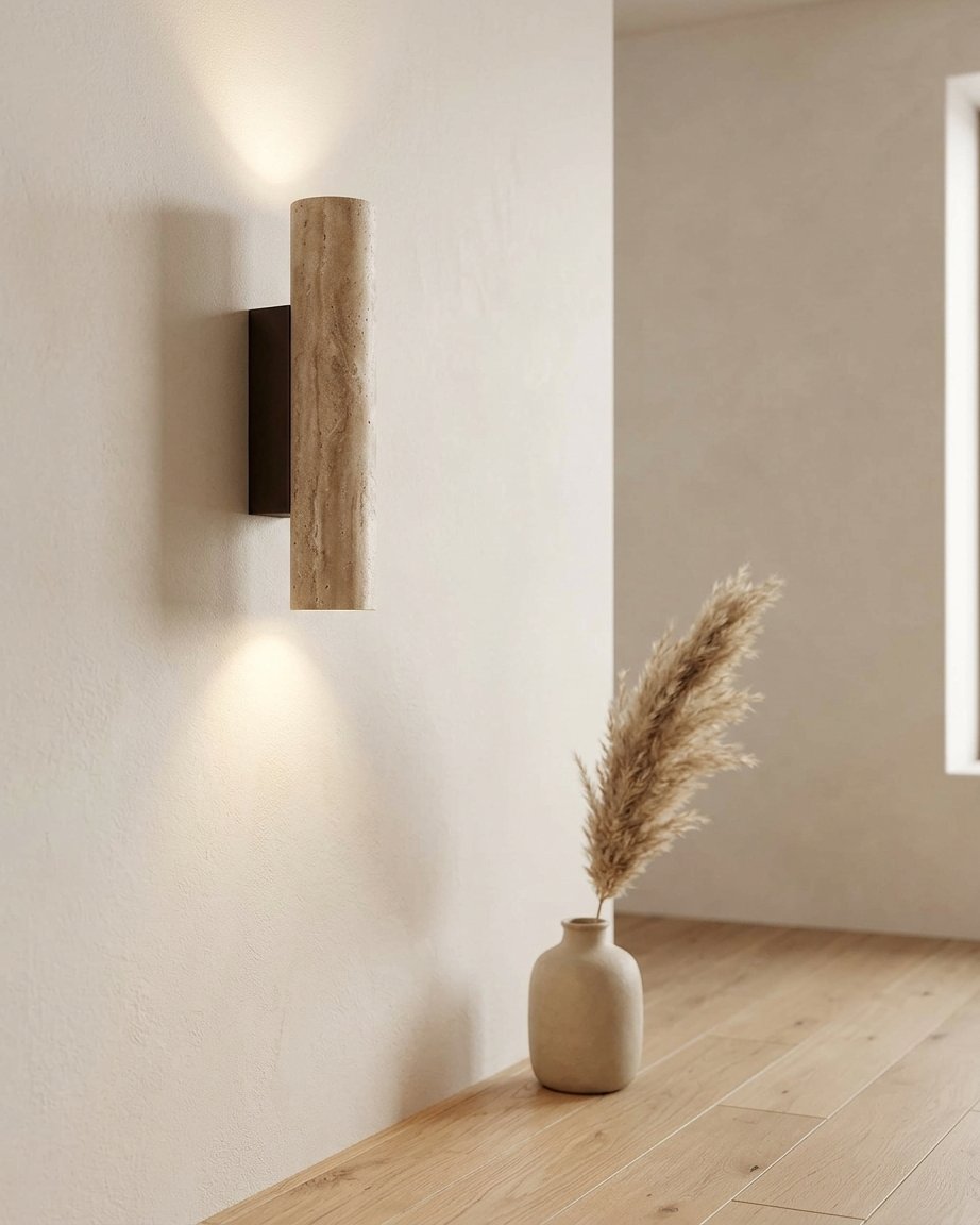 Travertine Up & Down Wall Sconce – Natural Stone