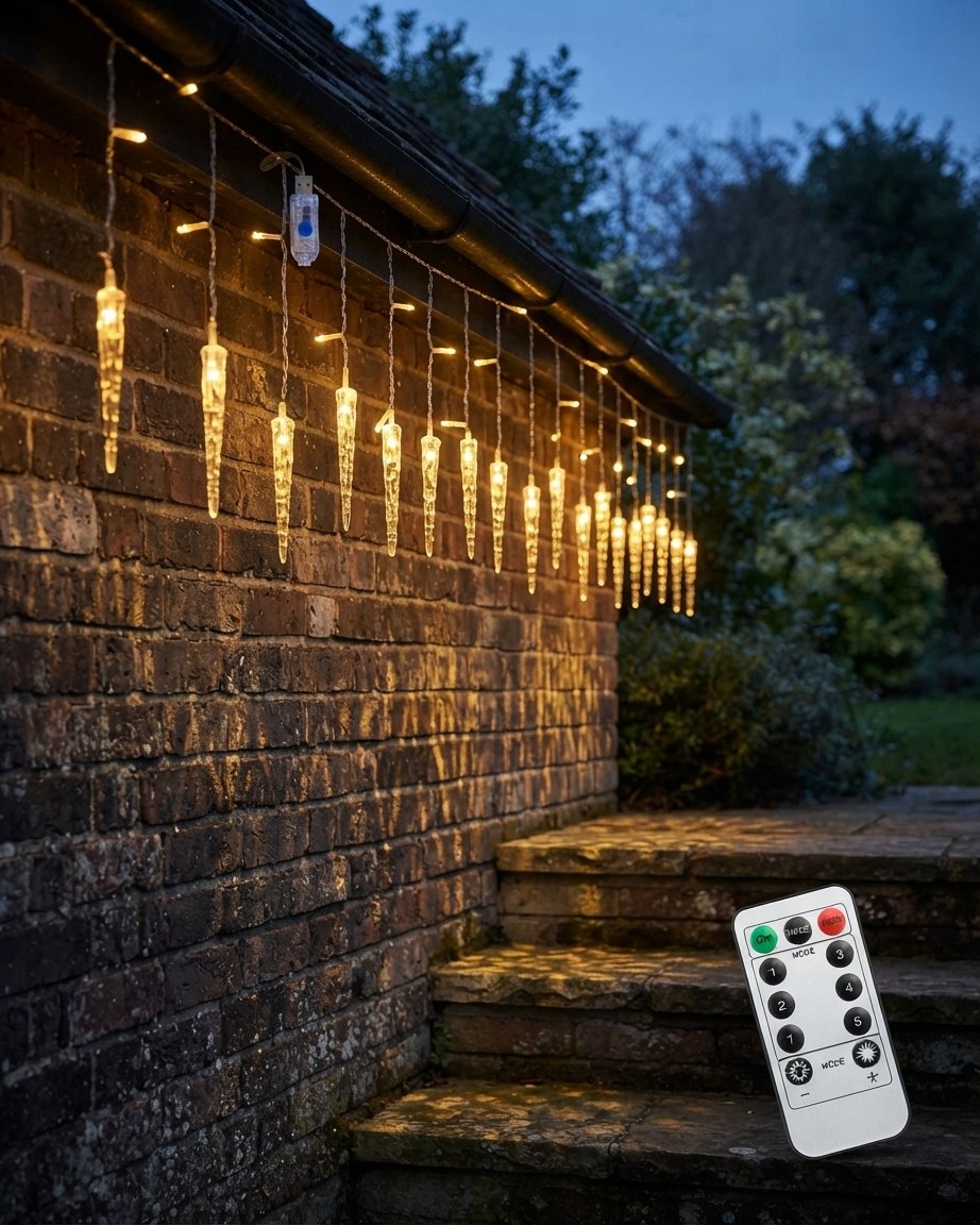 USB Icicle String Lights with Remote, 3.5 m & 7 m