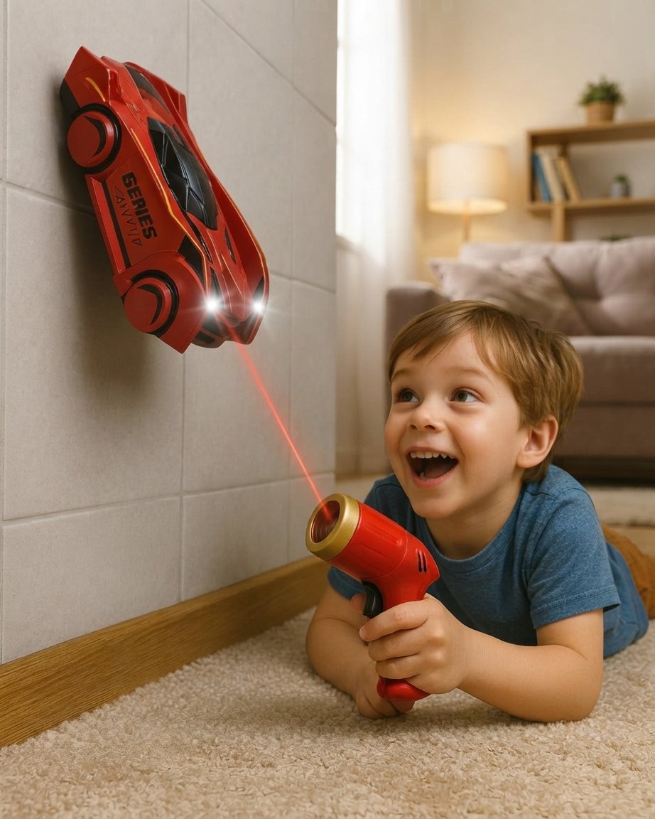 Wall-Climbing RC Car with Laser Remote Control