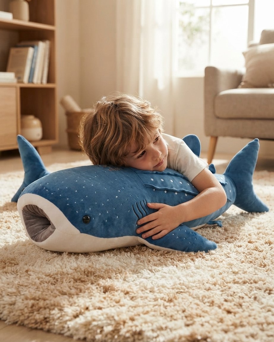 Whale Shark Plush Soft Toy – Blue with White Spots