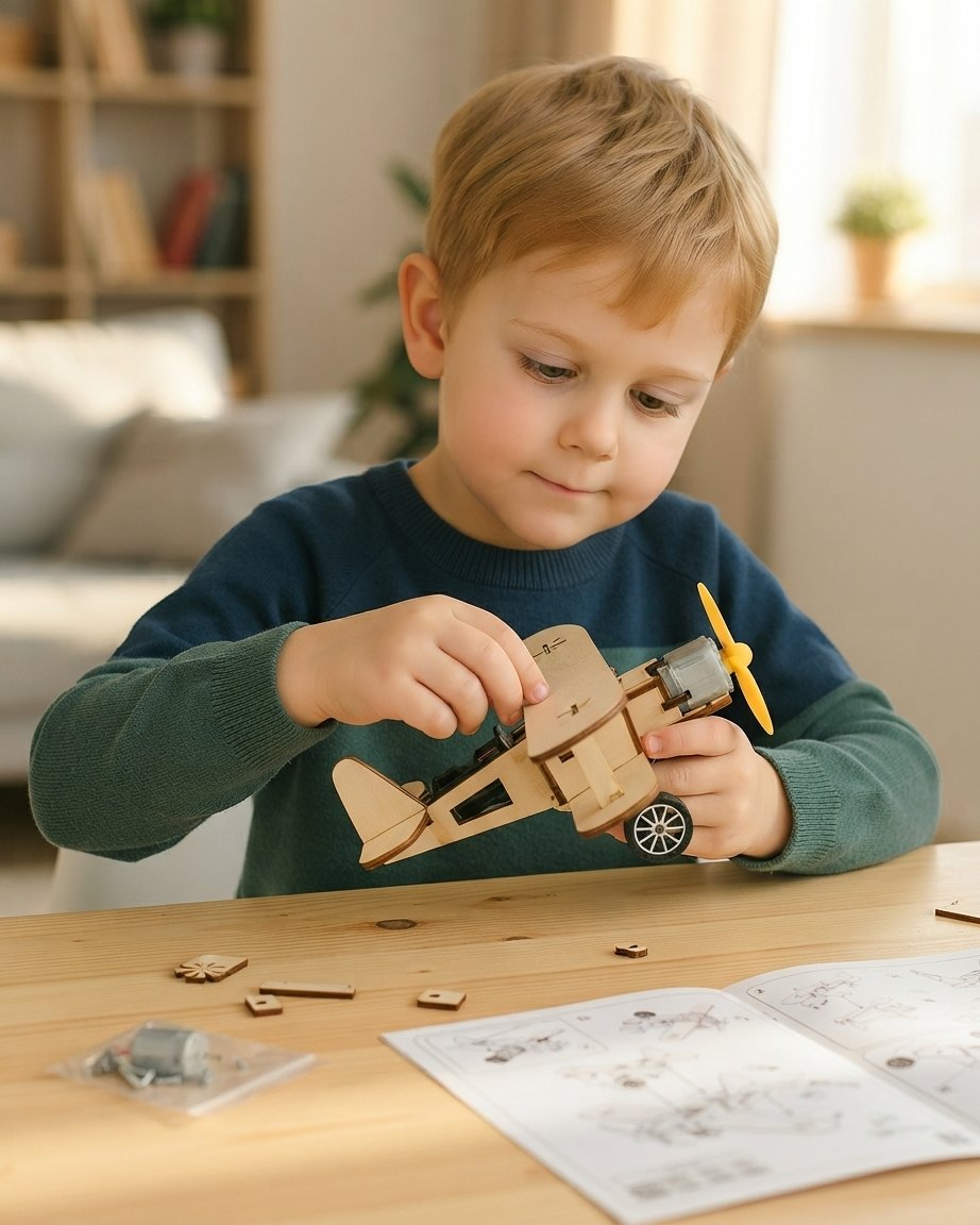Wooden DIY Science Kit – Build & Learn Wijzig de titel naar: "Wooden DIY Science Kit – Build & Learn Stem Model" of "Wooden DIY Science Kit – Build & Learn | Stem Model" Model