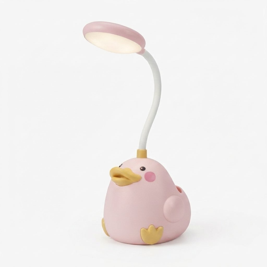 Duck LED Desk Lamp for Children with Flexible Neck — Pink