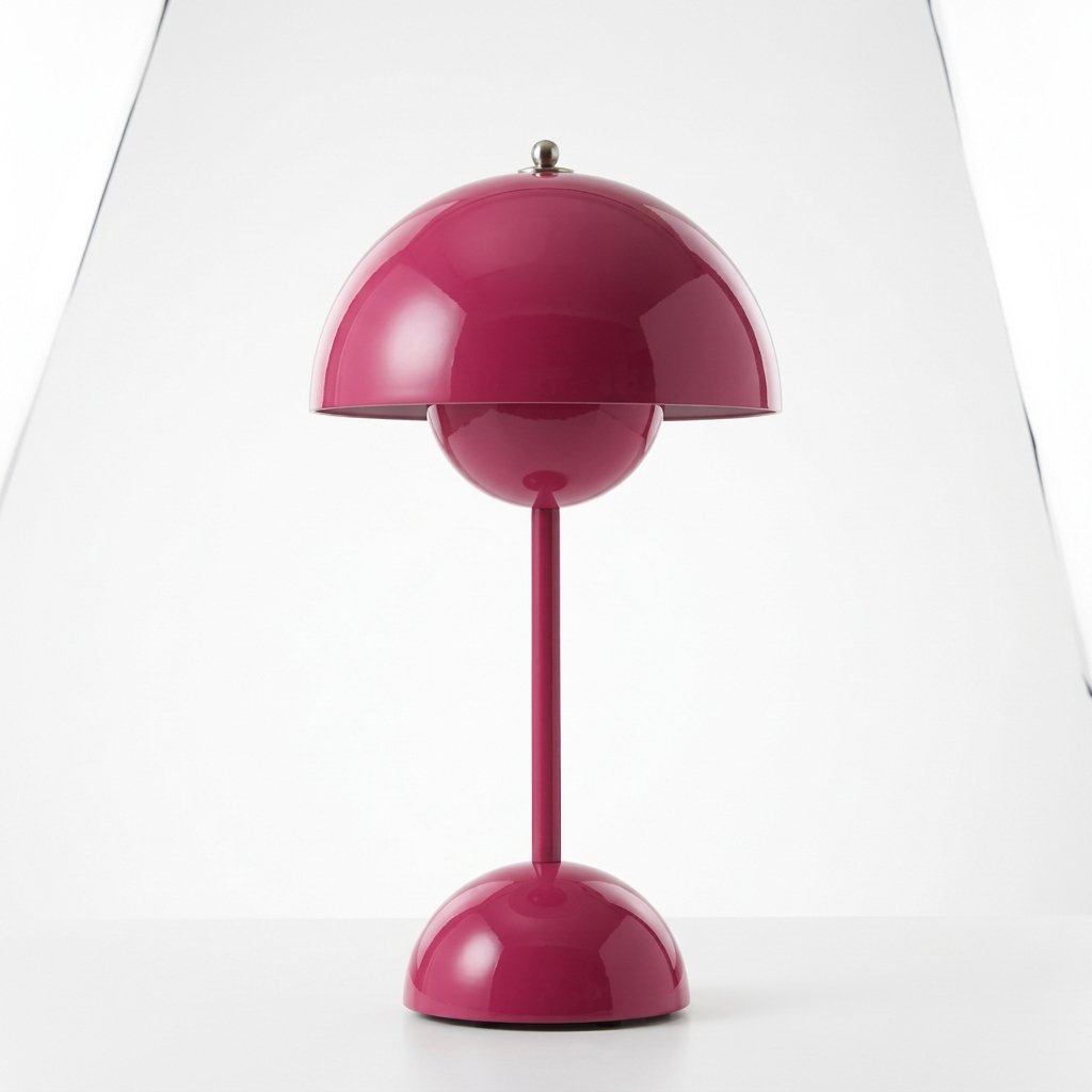 Mushroom Table Lamp, Cordless Rechargeable LED — Cherry