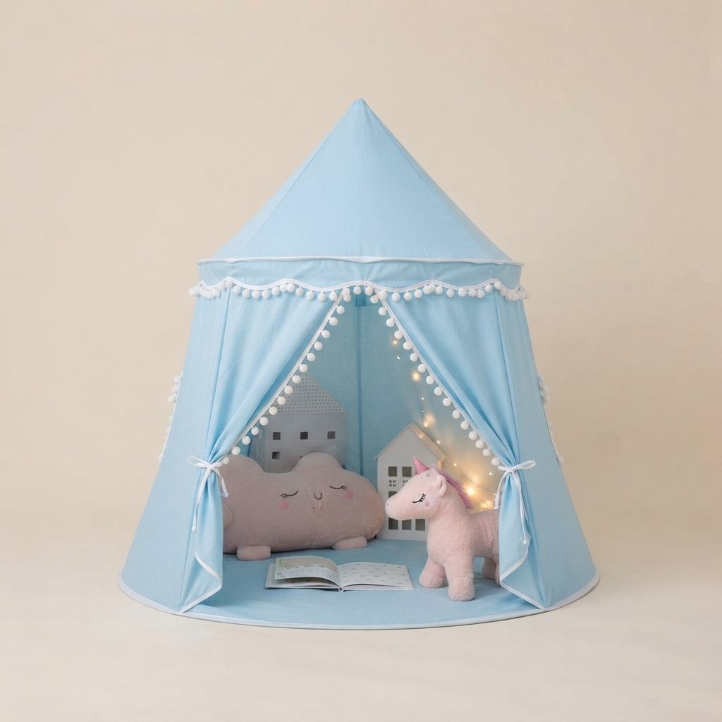 Kids Indoor Play Tent – Princess Castle Teepee — Light Blue