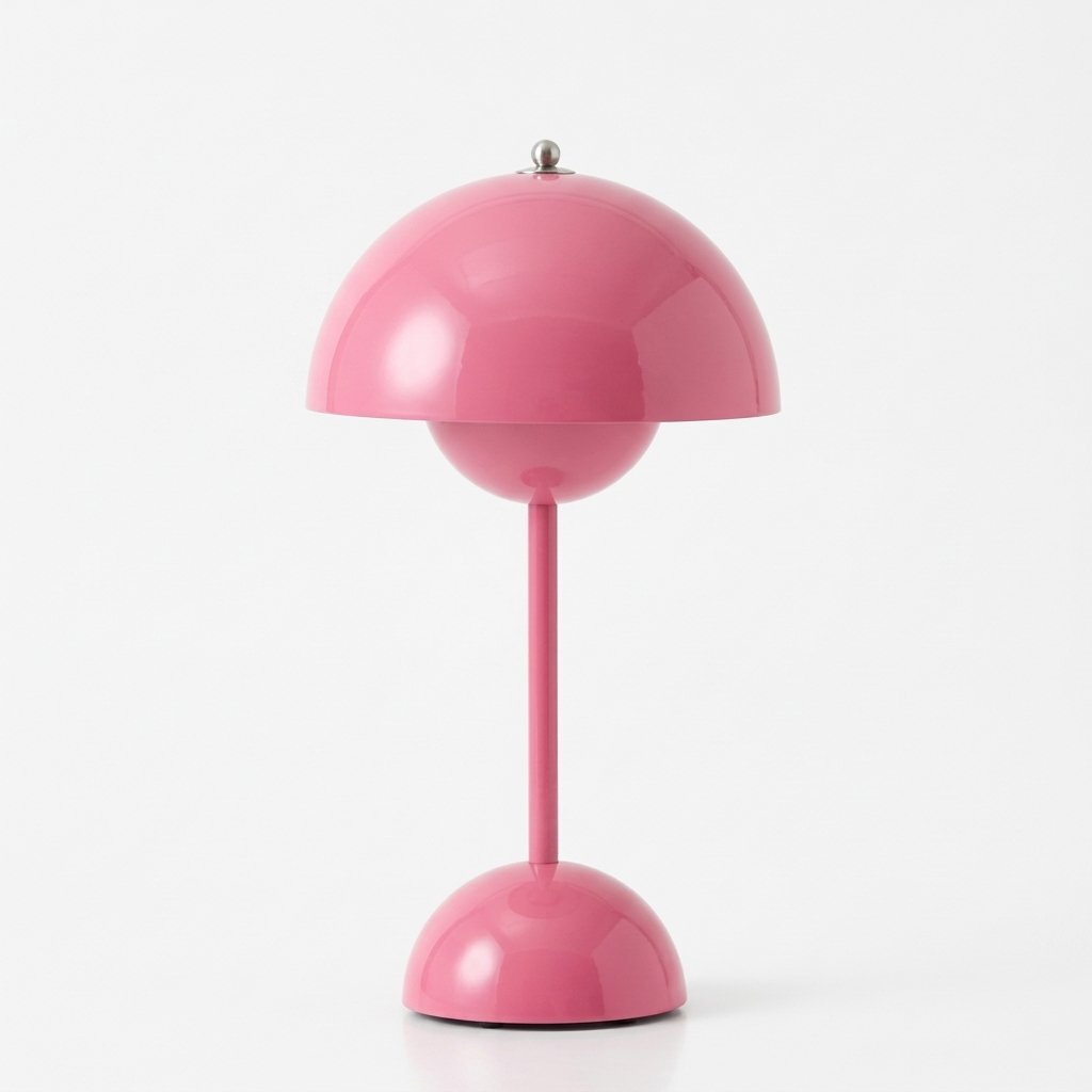 Mushroom Table Lamp, Cordless Rechargeable LED — Pink