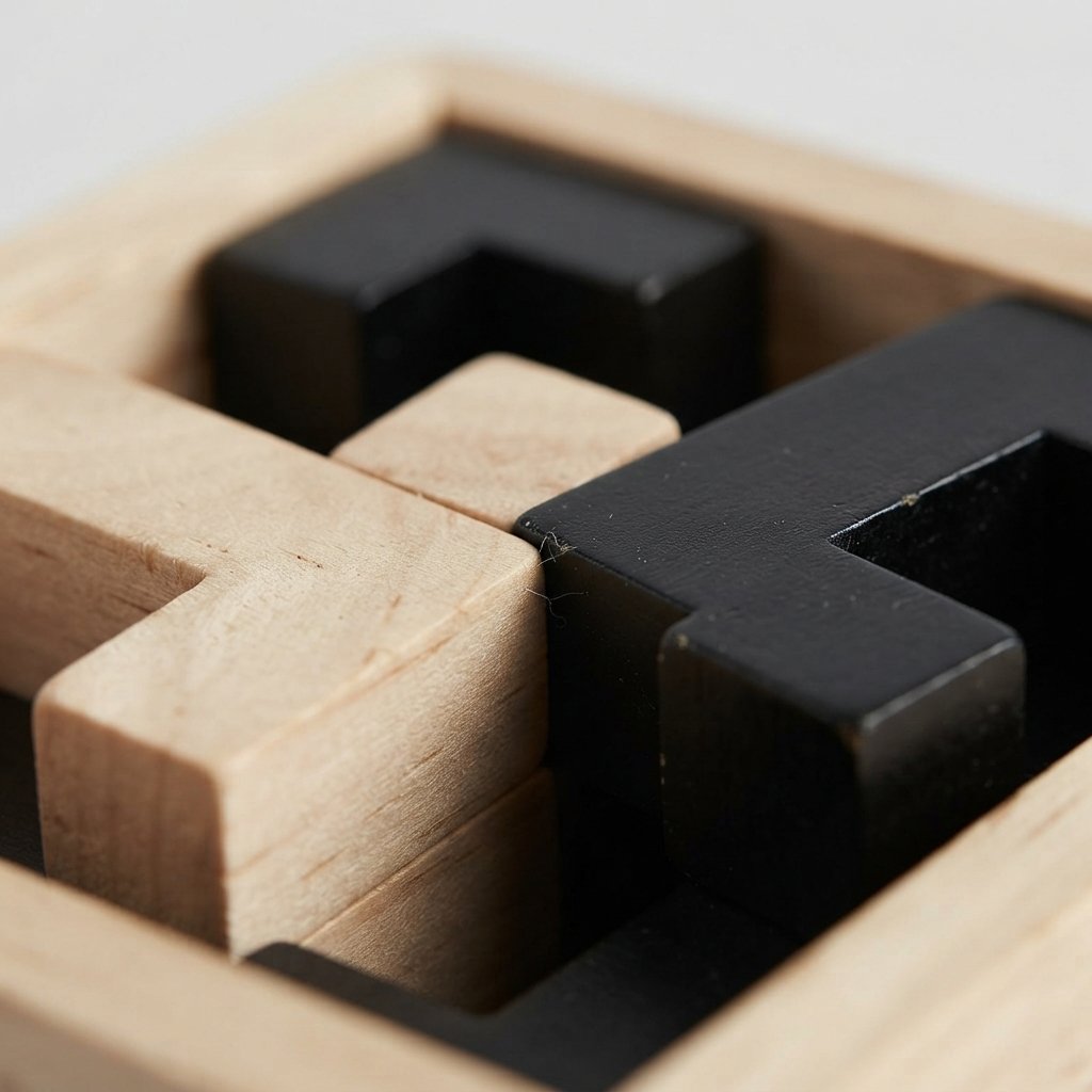 3D Wooden Brain Teaser Puzzle – Interlocking Cube