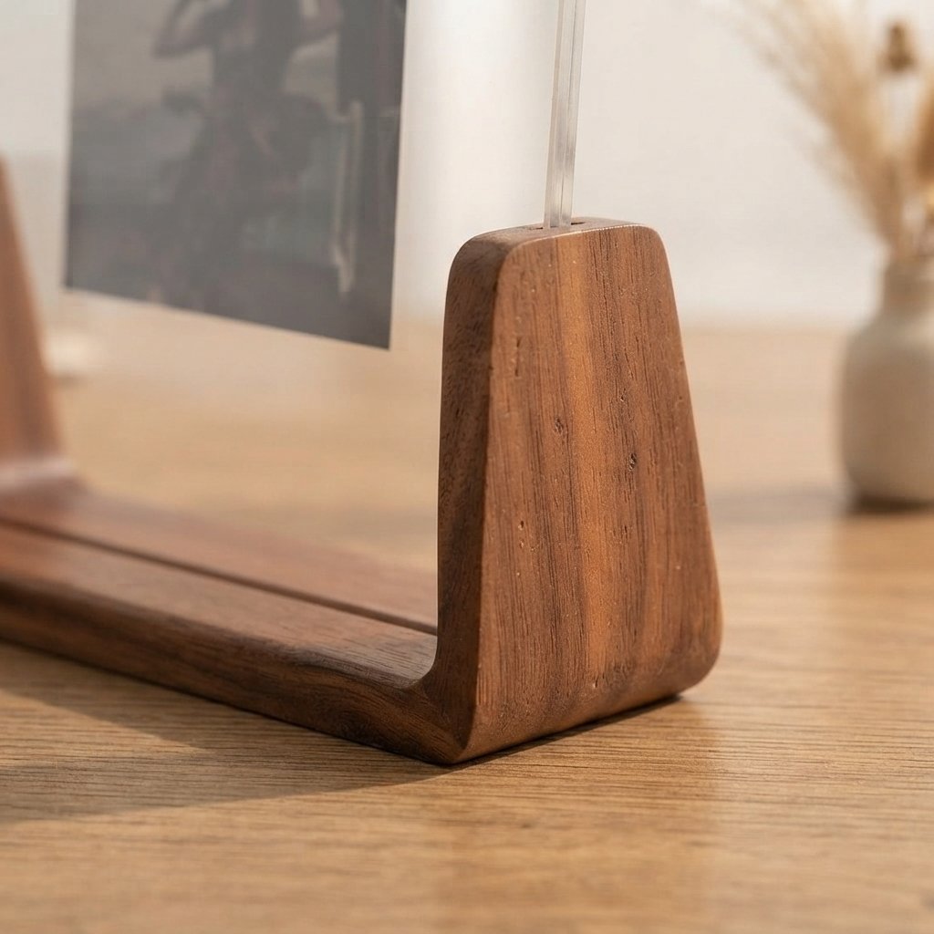 Acrylic and Wood Photo Frame with U-Shaped Stand