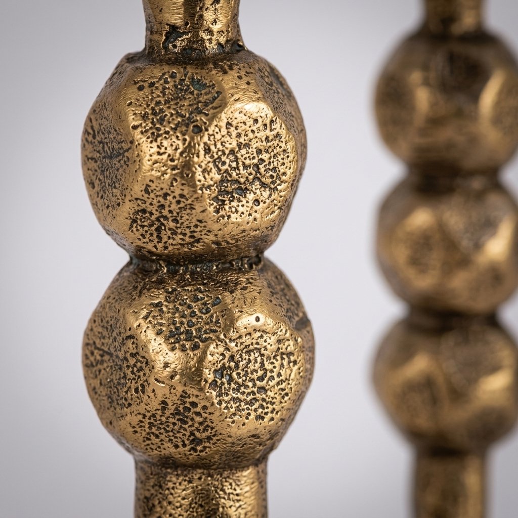 Antique Brass Candlestick Holders, Set of 2