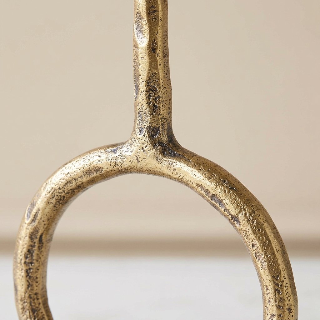 Antique Gold Ring Candle Holder – Sculptural Taper Stand
