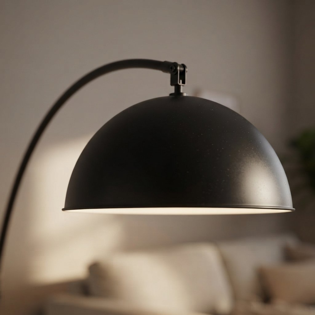 Arc Floor Lamp with Metal Shade, Matte Black