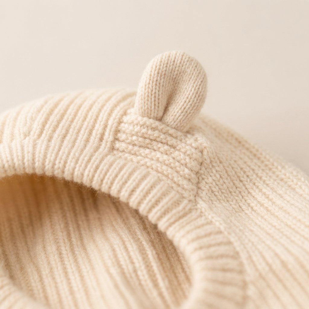 Baby Knit Balaclava Hat and Snood Set with Bear Ears