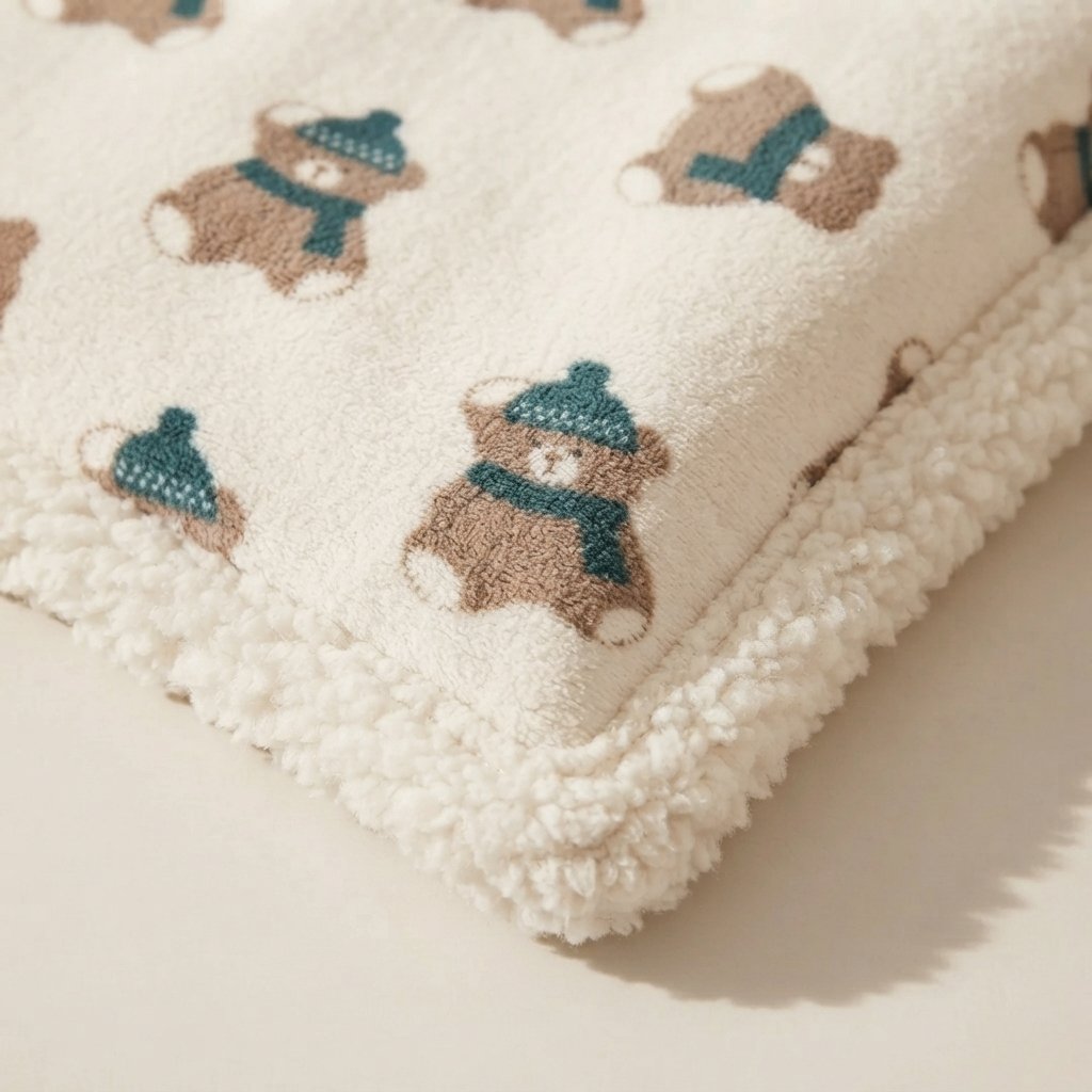 Baby Stroller Blanket – Soft Flannel with Sherpa Lining
