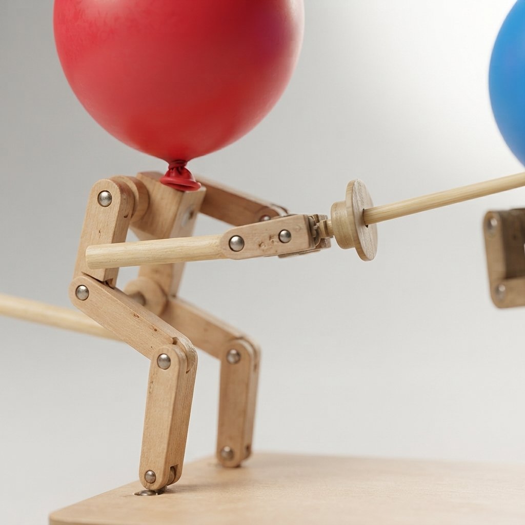 Balloon Fencing Duel Game – Two-Player Wooden Puppet Set