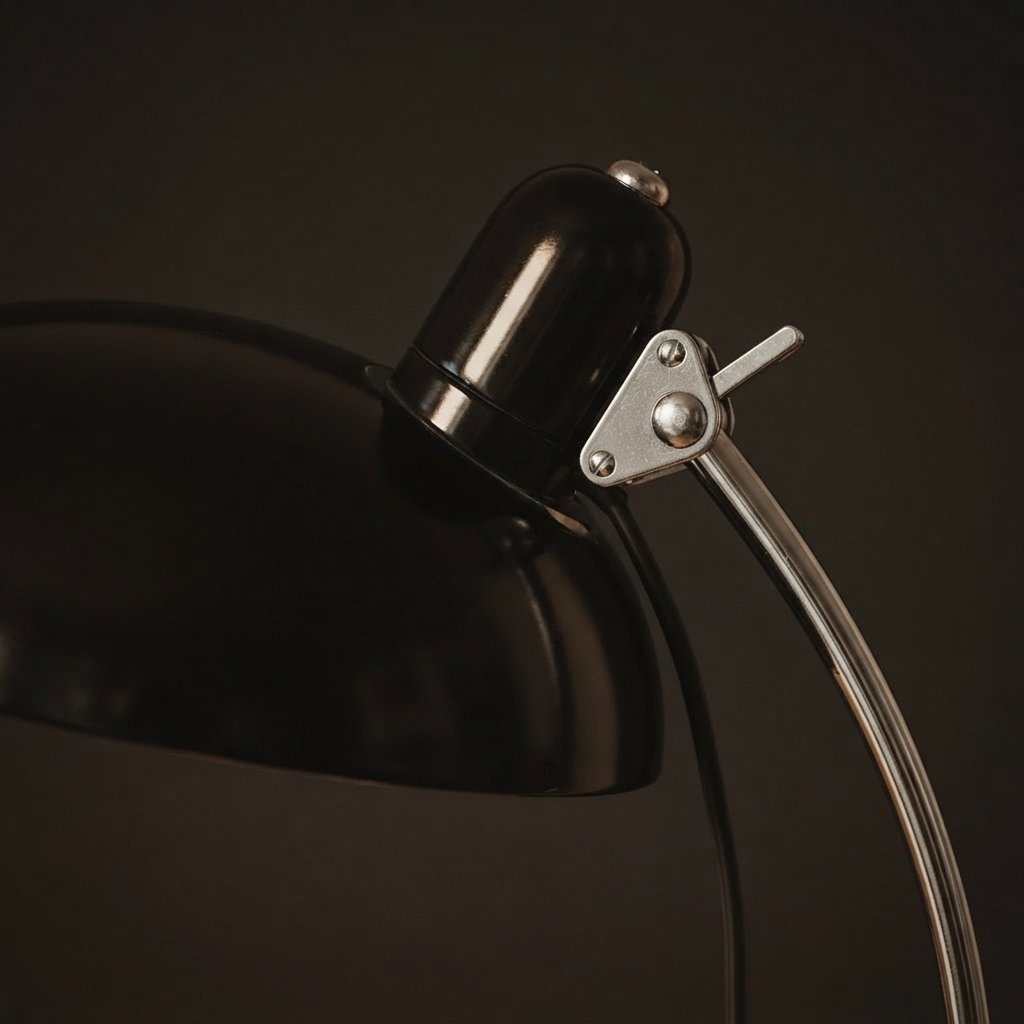 Bauhaus Curved Metal Table Lamp with Domed Shade