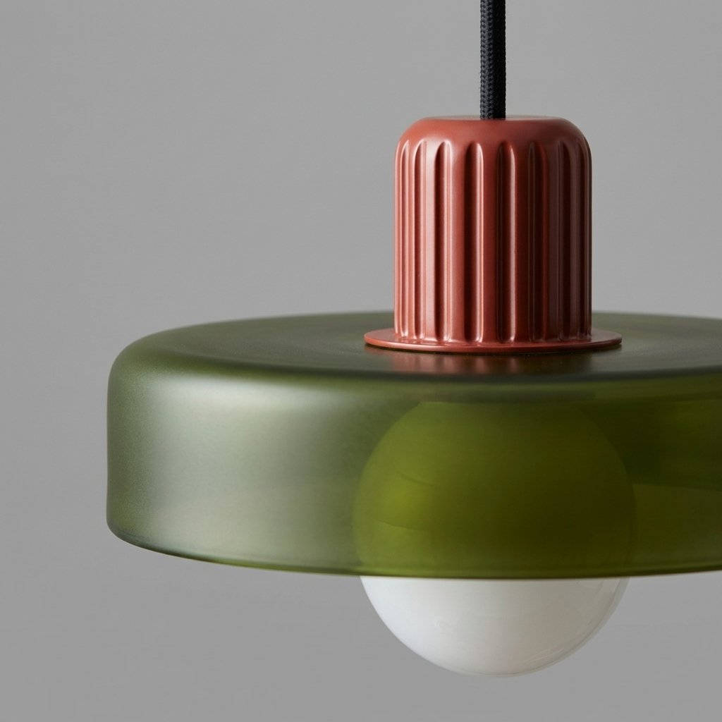 Bauhaus Glass Ring Pendant Light, Adjustable Height